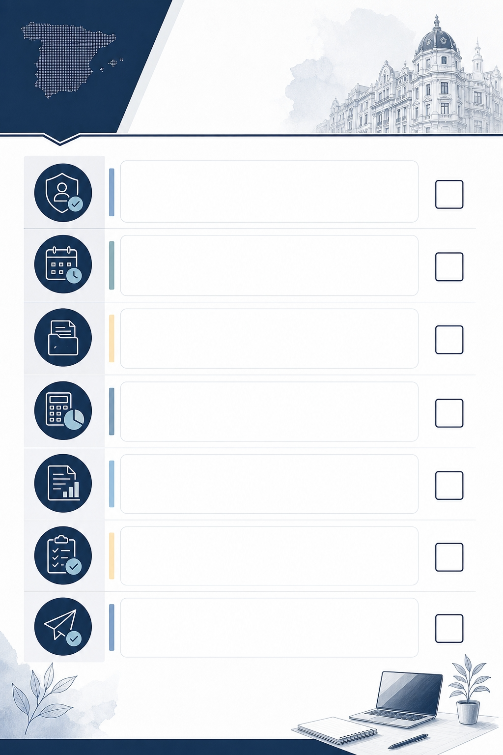 Checklist visual de preparación para pedir ayudas