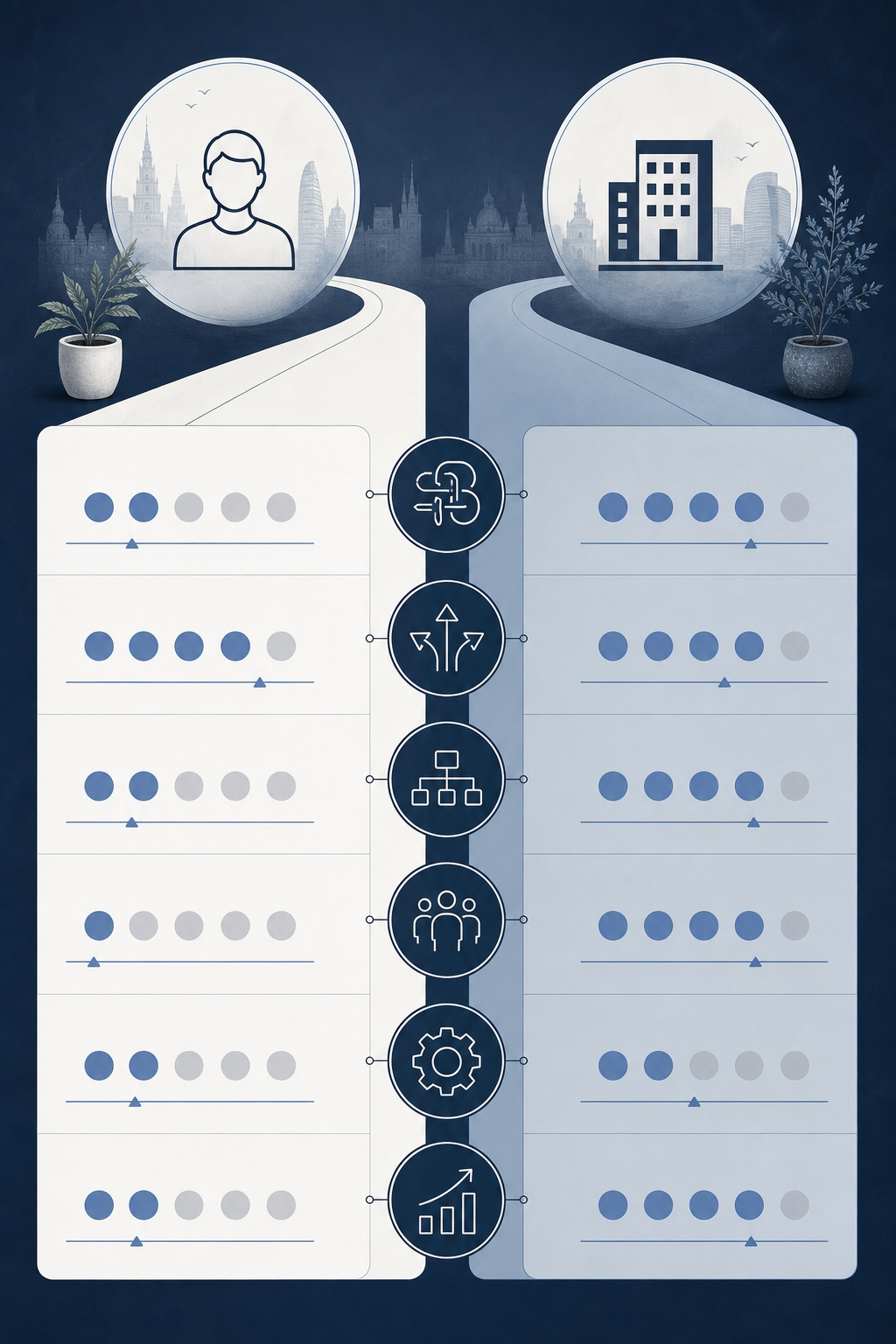 Diagrama comparativo entre empezar como autónomo o como sociedad limitada